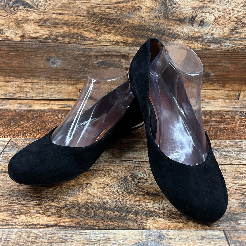 Vionic Hannah Ballet Flat Women's 10 Black Suede Slip On Shoes Pumps Comfort